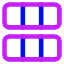 Dashboard Horizontal Rectangle Thirds Icon from Core Neon Set