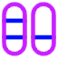 Dashboard Vertical Pills Split 3 Icon from Core Neon Set