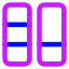 Dashboard Vertical Rectangle Split 6 Icon from Core Neon Set