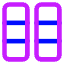 Dashboard Vertical Rectangle Thirds Icon from Core Neon Set
