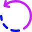Rotate Left Dash 1 Icon from Core Neon Set
