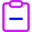 Clipboard Remove Icon from Core Neon Set