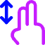 Two Finger Drag Vertical Icon from Core Neon Set