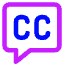 Video Close Captioning Icon from Core Neon Set