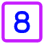 Number Eight Square Icon from Core Neon Set