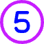 Number Five Circle Icon from Core Neon Set