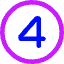 Number Four Circle Icon from Core Neon Set