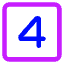 Number Four Square Icon from Core Neon Set