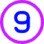 Number Nine Circle Icon from Core Neon Set