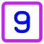 Number Nine Square Icon from Core Neon Set