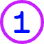 Number One Circle Icon from Core Neon Set