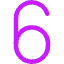 Number Six Icon from Core Neon Set