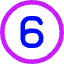 Number Six Circle Icon from Core Neon Set