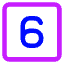 Number Six Square Icon from Core Neon Set
