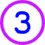 Number Three Circle Icon from Core Neon Set