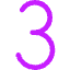 Number Three Icon from Core Neon Set