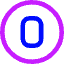 Number Zero Circle Icon from Core Neon Set