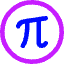 Pi Symbol Circle Icon from Core Neon Set