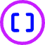 Square Brackets Circle Icon from Core Neon Set