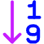 Ascending Number Order Icon from Core Neon Set
