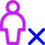 User Full Body Delete Cross Icon from Core Neon Set