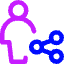 User Full Body Share Icon from Core Neon Set