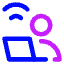 User Work Laptop Wifi Icon from Core Neon Set
