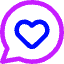 Chat Bubble Oval Favorite Heart Icon from Core Neon Set