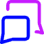Chat Two Bubbles Square 2 Icon from Core Neon Set