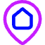 Location Pin Building Home Icon from Core Neon Set