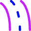 Street Road Curve Left Icon from Core Neon Set
