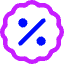 Discount Percent Badge Icon from Core Neon Set