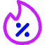 Discount Percent Fire Icon from Core Neon Set