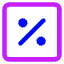 Discount Percent Square Icon from Core Neon Set