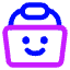 Shopping Basket Emoji Smile Icon from Core Neon Set