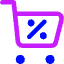 Shopping Cart Percent 1 Icon from Core Neon Set