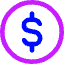 Dollar Coin Icon from Core Neon Set