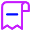 Receipt Subtract Icon from Core Neon Set