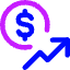 Dollar Increase Icon from Core Neon Set