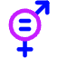 Gender Equality Icon from Core Neon Set