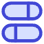 Dashboard Horizontal Pills Split 1 Icon from Core Duo Set