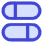 Dashboard Horizontal Pills Split 2 Icon from Core Duo Set