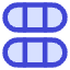 Dashboard Horizontal Pills Thirds Icon from Core Duo Set