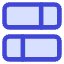 Dashboard Horizontal Rectangle Split 1 Icon from Core Duo Set