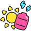 Solar Power Battery Icon from Stickies Colors - Free Set