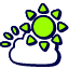 Sun Clound Weather Icon from Stickies Duo Set