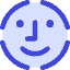 Face Scan Circle Icon from Core Duo Set
