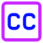 Closed Captions Square Icon from Core Neon Set
