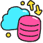 Cloud Data Transfer Icon from Stickies Colors - Free Set