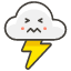 Cloud With Lightning Emoji from Kawaii Emoji Set